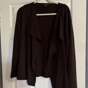 100% Merino Wool Chocolate Brown Drape Cardigan